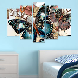 Spring, Art, Modern, Butterfly, Decoration, Colorful, Graphic, Color, Design, Symbol, Park, Fantasy, Shape, Silhouette, Ride, Window, Pattern, Floral, Grunge, Wheel, Tract, Chandelier, Parasol