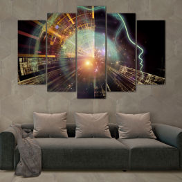 Абстракция, Космос, Модерен, Светлина, Звезда, Графичен, Дизайн, Черно, Ярък, Лице, Форма, Блестя, Модел, Дигитален, Фон, Фрактал, Устройство, Фибри, Лазер, Оптично устройство