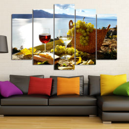 Sea, Lake, Wine, Fresh, Fruits, Nutrition, Food, Basket, Orange, Fruit, Health, Diet, Healthy, Sweet, Vitamin, Apple, Grapes, Edible fruit, Produce, Citrus, Grape, Lemon, Banana