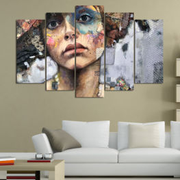 Woman, Art, Decoration, Fashion, Portrait, Eyes, Mask, Carnival, Face, Person, Disguise, Covering, Attire, Mosaic, Jigsaw puzzle, Game, Graffito, Puzzle, Crazy, Venetian