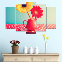 Flowers, Spring, Flower, Daisy, Garden, Summer, Flora, Sunflower, Kitchen, Decoration, Colorful, Leaf, Plant, Blossom, Orange, Yellow, Bloom, Pink, Saucer, Floral, Pollen, Petal