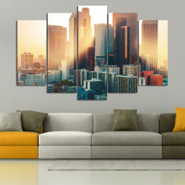 Sunrise, Modern, City, Cityscape, Landmark, Architecture, Skyscraper, Travel, Building, Tower, Urban, Business, Skyline, Downtown, Business district, Buildings, Skyscrapers, Office, Tall, Financial