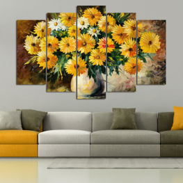 Flowers, Spring, Flower, Artwork, Daisy, Garden, Bouquet, Summer, Still life, Flora, Sunflower, Plant, Blossom, Field, Yellow, Bloom, Herb, Vase, Petals, Blooming, Floral, Petal