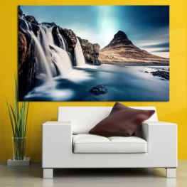 Landscape, Waterfall, Sunset, Space, Mountain, Sky, Mountains, Snow, Winter, Sand, Clouds, Travel, Rock, Scenic, Peak, Cold, Alpine, Scenery, High, Glacier