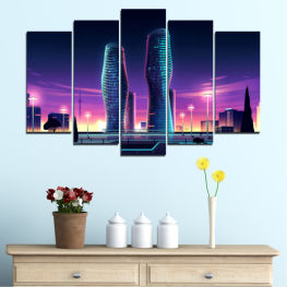 Art, Modern, City, Cityscape, Night, Graphic, Architecture, Design, Skyscraper, Building, Tower, Urban, Business, Skyline, Downtown, Buildings, High, Office, Tugboat, Tall, Financial, District