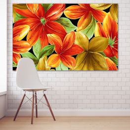 Flowers, Spring, Flower, Light, Colorful, Graphic, Plant, Color, Design, Orange, Yellow, Bright, Pattern, Floral, Vascular plant, Texture, Lily, Backdrop, Wallpaper, Shrub