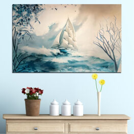 Landscape, Water, Tree, Ocean, Light, Moon, Snow, Winter, Fish, Design, Tropical, Bright, Crystal, Underwater, Marine, Solid