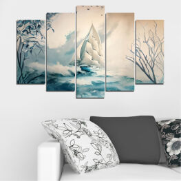 Landscape, Water, Tree, Ocean, Light, Moon, Snow, Winter, Fish, Design, Tropical, Bright, Crystal, Underwater, Marine, Solid