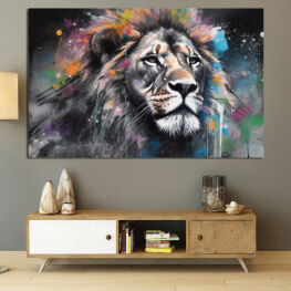 Animal, Wildlife, Decoration, Lion, Portrait, Wild, Face, Safari, Graffito, King, Dangerous, Hunter, Carnivore, Predator, Feline, Mane, Mammal, Male