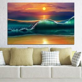 Sea, Landscape, Sunrise, Seascape, Beach, Water, Sun, Sunset, Coast, Summer, Ocean, Collage, Drawing, Horizon, Dusk, Star, Wave, Sand, Clouds, Travel, Celestial body