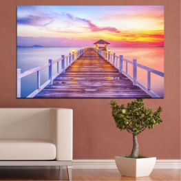 Sea, Landscape, Seascape, Beach, Water, Sunset, Coast, Summer, Ocean, Paradise, Island, Sand, Bridge, Tropical, Clouds, Travel, Holiday, Vacation, Device, Pier, Support