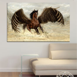 Animal, Horse, Meadow, Grass, Wings, Field, Brown, Farm, Pasture, Thoroughbred, Ranch, Rural, Horses, Vaulting horse, Stallion, Equine, Equestrian, Mane, Foal, Colt, Cock