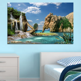 Море, Пейзаж, Водопад, Плаж, Вода, Крайбрежие, Океан, Колаж, Залив, Остров, Пясък, Скали, Брегова линия, Пътуване, Каньон, Слон, Ваканция, Рок, Туризъм, Бряг, Скала, Геоложка формация