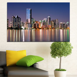 Вода, Модерен, Град, Градски пейзаж, Светлини, Забележителност, Здрач, Река, Нощ, Архитектура, Маями, Небостъргач, Сащ, Сграда, Брегова линия, Кула, Градски, Силует, В центъра, Бизнес район, Сгради, Офис