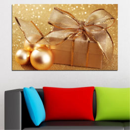 Decoration, Christmas, Holiday, Gift, Ornament, Season, Gold, Celebration, Celebrate, Present, Anniversary, Valentine, Ribbon, Birthday, Festive, Surprise, Lace, Package, Satin