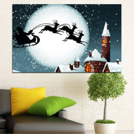 Tree, Decoration, Moon, Night, House, Star, Snow, Winter, Design, Christmas, Santa claus, Holiday, Silhouette, Sled, Deer, Celebration, Pumpkin, Card, Caribou, Snowman, Cemetery, Figure