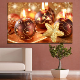 Light, Decoration, Fire, Flame, Candle, Christmas, Holiday, Ball, Burn, Season, Dark, Gold, Celebration, Seasonal, Celebrate, Source of illumination, Candles, Burning, Candlelight, Festive