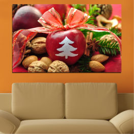 Tree, Decoration, Colorful, Winter, Food, Christmas, Holiday, Fruit, Ball, Vegetable, Ornament, Season, Decorative, Gold, Celebration, Seasonal, Produce, Pumpkin, Spice, Merry, Festive