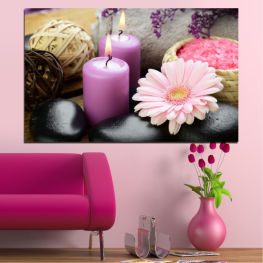 Flowers, Feng shui, Flower, Relax, Natural, Zen, Stones, Spa, Gerbera, Relaxation, Candle, Stone, Health, Luxury, Pink, Petals, Aroma, Therapy, Massage, Care, Treatment, Wellness, Source of illumination, Aromatherapy