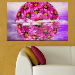 Flowers, Collage, Reflection, Planet, Design, Earth, Globe, Glass, World, Bright, Circle, Sphere, Global, Shape, Pink, Container, Friedcake, Solid, Piggy bank, Savings bank