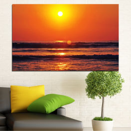 Sea, Landscape, Sunrise, Beach, Water, Sun, Sunset, Coast, Summer, Ocean, Horizon, Dusk, Star, Wave, Clouds, Travel, Orange, Evening, Waves, Celestial body