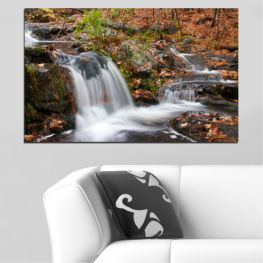 Landscape, Nature, Waterfall, Water, Forest, Mountain, Autumn, River, Falls, Stone, Rock, Motion, Fall, Environment, Stream, Cascade, Flowing, Creek, Moss, Flow, Channel, Body of water
