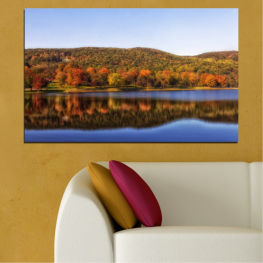 Landscape, Nature, Water, Forest, Tree, Lake, Mountain, Trees, Reflection, Autumn, Mountains, River, Park, Travel, Scenic, Pond, Shore, Range, Body of water, Lakeside