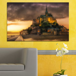 City, Landmark, Island, River, Mont saint michel, Architecture, Castle, France, Travel, Religion, Building, Church, Structure, Tower, Cathedral, Tourism, Palace, History, Famous, Fortification, Defensive structure