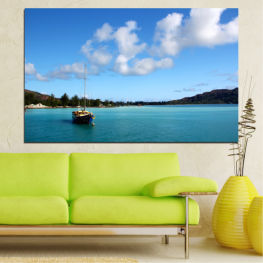 Sea, Landscape, Beach, Water, Coast, Ocean, Sky, Ship, Island, Boat, Travel, Vacation, Marina, Vessel, Tourism, Tourist, Shore, Fisherman, Harbor