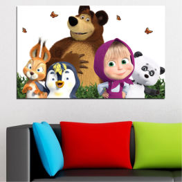 Животни, Усмивка, Детски, Рисунка, Анимационен, Маша и мечока, Комикс, Щастлив, Комичен, Забавен, Сладък, Дете, Графична колекция, Играчка, Характер, Отрязвам, Кукла, Плюшено