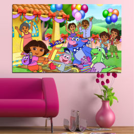 Smile, Children, Drawing, Decoration, Animated, Colorful, Dora the explorer, Color, Design, Cartoon, Holiday, Happy, Alley, Celebration, Party, Funny, Cute, Confetti, Birthday, Balloon, Character