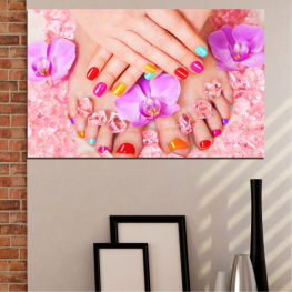 Flowers, Orchid, Flower, Fashion, Relaxation, Nail, Health, Pink, Floral, Hand, Body, Skin, Fingernail, Care, Treatment, Cosmetics, Finger, Manicure, Salon, Hands, Pedicure