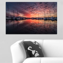 Sea, Landscape, Sunrise, Beach, Water, Sunset, Lake, Summer, Ocean, Sky, Ship, Reflection, Night, Boat, Clouds, Travel, Marina, Waterfront, Port, Evening, Pier, Support, Harbor
