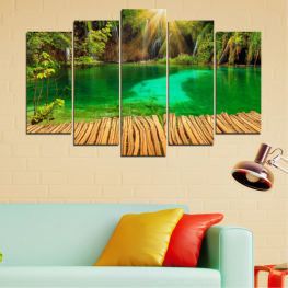 Пейзаж, Водопад, Вода, Гора, Дърво, Езеро, Дървета, Лято, Океан, Плитвишки езера, Река, Тропически, Парк, Хърватия, Пътуване, Ваканция, Поток, Тих, На открито, Туризъм, Пейзаж, Курорт, Водни