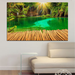 Landscape, Waterfall, Water, Forest, Tree, Lake, Trees, Summer, Ocean, Plitvice lakes, River, Tropical, Park, Croatia, Travel, Vacation, Stream, Tranquil, Outdoor, Tourism, Scenery, Resort, Aquatic