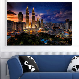 Modern, City, Cityscape, Landmark, Dusk, River, Night, Architecture, Skyscraper, Manhattan, Building, Tower, Metropolis, Urban, Skyline, Downtown, Business district, Buildings, Skyscrapers, Office, Tall, Center