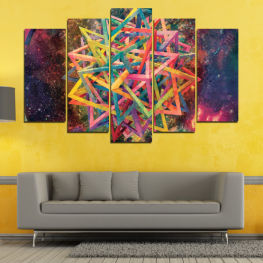 Abstraction, Modern, Decoration, Colorful, Star, Color, Design, Symbol, Holiday, Gift, Structure, Shape, Season, Celebration, Seasonal, Celebrate, Year, Ribbon, Paper, Object, House of cards, Beam