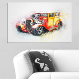 Abstraction, Drawing, Car, Automobile, Motor, Vehicle, Road, Vintage, Auto, Transport, Drive, Speed, Transportation, Wheel, Motor vehicle, Wheeled vehicle, Tire, Engine, Truck, Fire engine, Wheels
