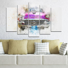 Abstraction, Drawing, Car, Automobile, Motor, Vehicle, Road, Luxury, Style, Auto, Transport, Drive, Speed, Transportation, Wheel, Fast, Barrier, Obstruction, Engine, Grille, Grate, Classic