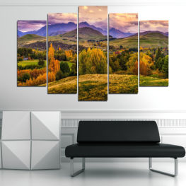 Landscape, Forest, Tree, Mountain, Summer, Highland, Meadow, Autumn, Mountains, Grass, Park, Clouds, Travel, Valley, Fall, Scenic, Outdoor, Scenery, Range