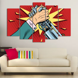 Art, Graphic, Element, Color, Design, Symbol, Stars, Shape, Flag, Comic book, Hand, Texture, Sign, Icon, Card, Patriotism, Patriotic, Scissors, Bookmark, Arrow