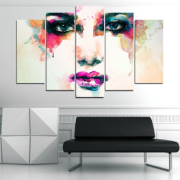 Art, Fashion, Portrait, Makeup, Hair, People, Lady, Style, Face, Sensual, Attractive, Person, Model, Watercolor, Skin, Make, Care, Cosmetics, Vogue, Shopping