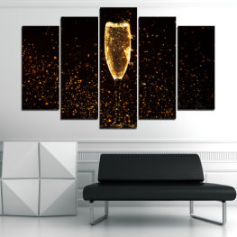 Animal, Water, Light, Reflection, Night, Drink, Color, Design, Black, Glass, Wineglass, Bright, Beverage, Stars, Golden, Bubbles, Gold, Sparkle, Champagne, Party, Splash, Bubble, Liquid, Texture, Close, Crustacean, Invertebrate, Arthropod, Drop