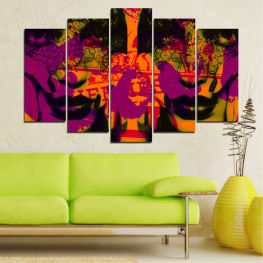 Woman, Tree, Art, Modern, Drawing, Decoration, Moon, Night, Dance, Color, Design, Black, Cartoon, Holiday, Orange, People, Style, Shape, Silhouette, Celebration, Party, Pumpkin, Grunge, Cemetery