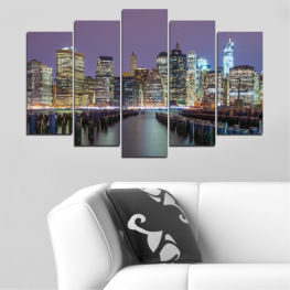 Water, Lake, Modern, City, Light, Cityscape, Reflection, Dusk, River, Night, New york, Architecture, Skyscraper, Travel, Usa, Building, Waterfront, Tower, Urban, Skyline, Downtown, Business district, Buildings, Skyscrapers