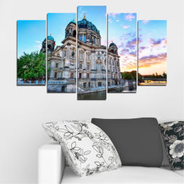 Water, Sunset, City, Sky, Reflection, Landmark, River, House, Architecture, Castle, Bridge, Symbol, Travel, Religion, Building, Church, Structure, Temple, Cathedral, Culture, Tourism, Palace, History, Dome, Attraction, Famous, Destinations, Religious, Residence