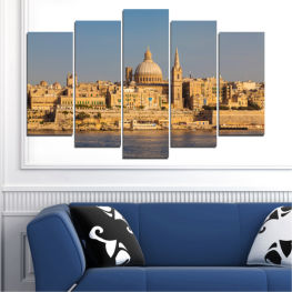 Water, City, Landmark, River, House, Architecture, Capital, Travel, Town, Building, Malta, Church, Temple, Tower, Cathedral, Tourism, Historic, Palace, Dome, Famous, Residence