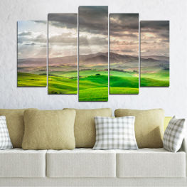 Landscape, Nature, Spring, Mountain, Summer, Highland, Meadow, Horizon, Grass, Field, Cloud, Land, Weather, Farm, Country, Rural, Countryside, Agriculture, Plain, Farming, Lawn