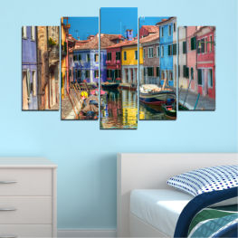 Water, City, Ship, Colorful, Venice, House, Architecture, Boat, Travel, Building, Vacation, Canal, Port, Vessel, Tourism, Gondola, Boathouse, Shed, Outbuilding, Boats, Harbor