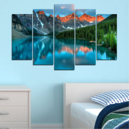 Landscape, Nature, Water, Forest, Tree, Lake, Mountain, Trees, Reflection, Freshness, Mountains, River, Snow, Park, Clouds, Travel, Canyon, Valley, National, Scenery, Body of water